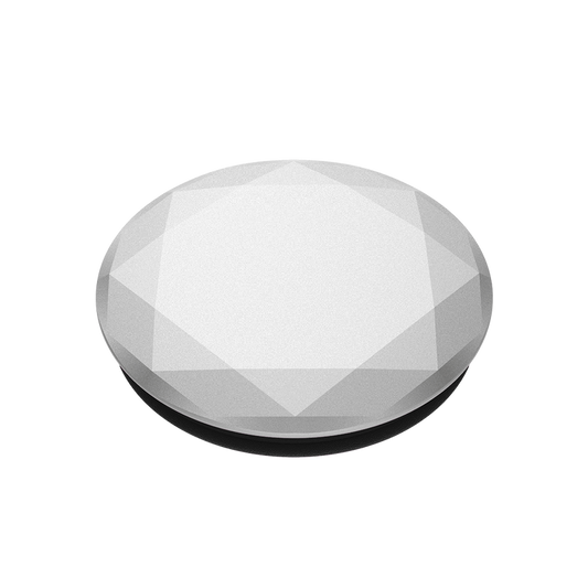 Phone Grip with swappable top in Metallic Diamond Silver