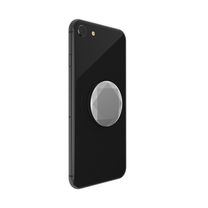 Phone Grip with swappable top in Metallic Diamond Silver