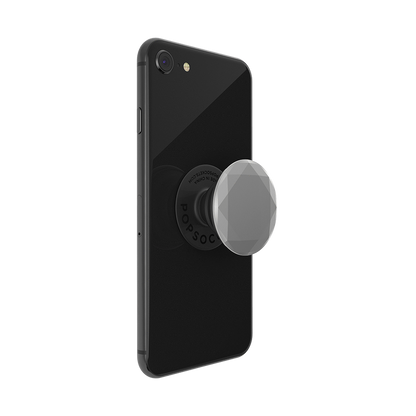 Phone Grip with swappable top in Metallic Diamond Silver