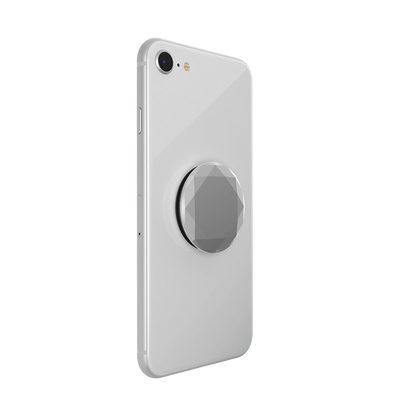 Phone Grip with swappable top in Metallic Diamond Silver