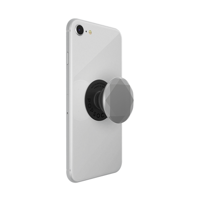 Phone Grip with swappable top in Metallic Diamond Silver