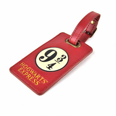 Harry Potter Luggage Tag with Hogwarts express Platform 9 3/4 in maroon red