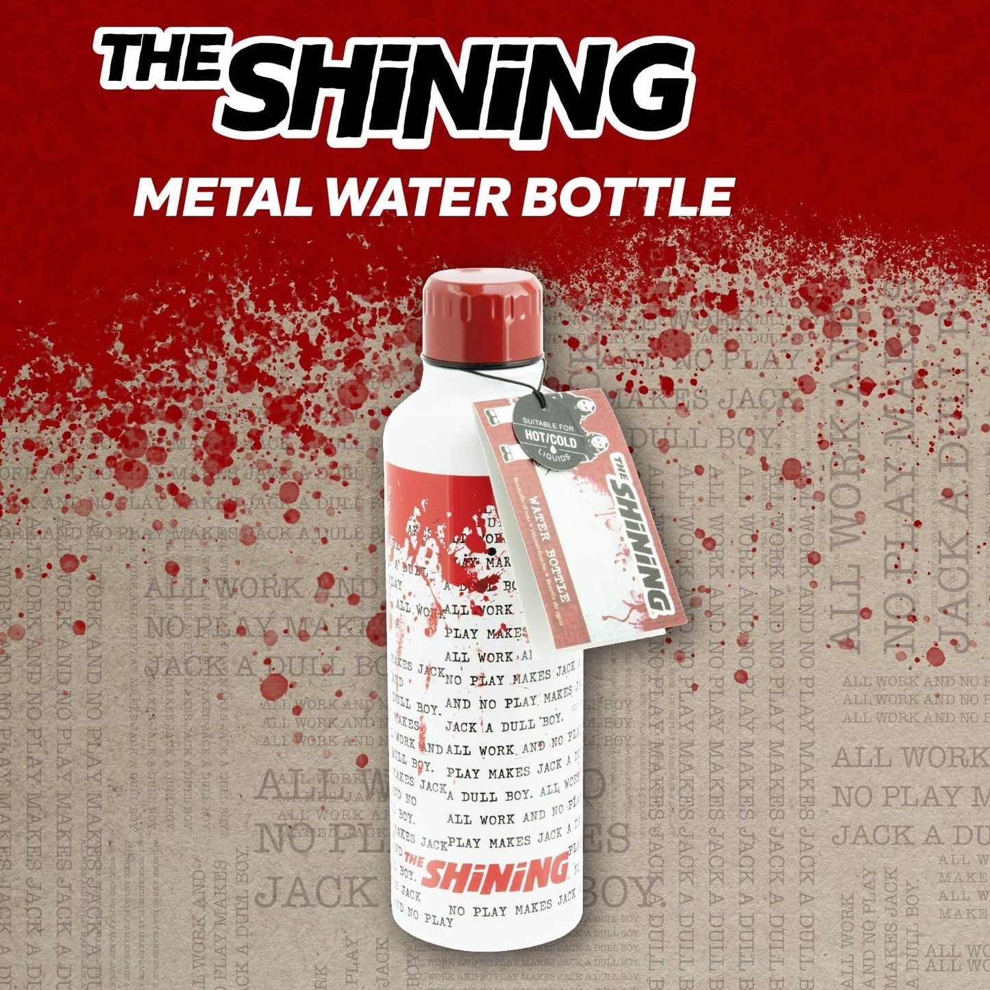 The Shining Metal Water Bottle 500ml in White and Red