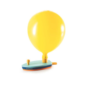 Wooden Boat Balloon Powered La Paloma Speedster in Green and Yellow