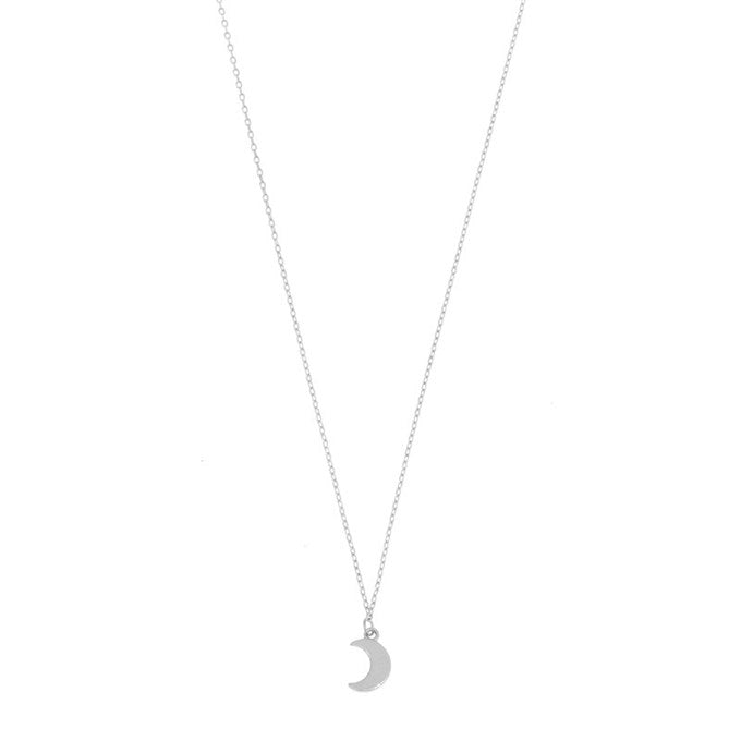 Moon necklace with a crescent moon pendant in silver