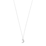 Moon necklace with a crescent moon pendant in silver