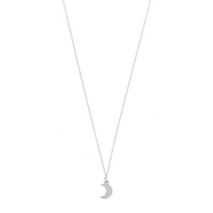 Moon necklace with a crescent moon pendant in silver