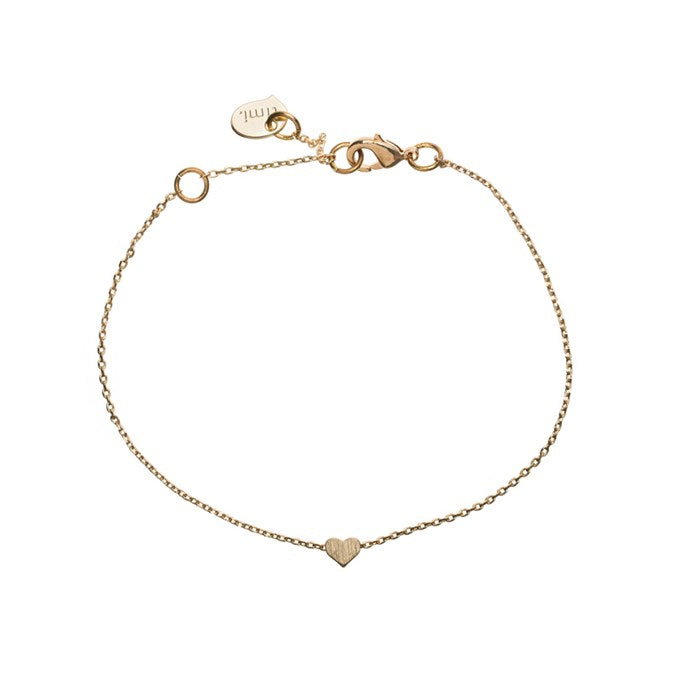 Bracelet with a small 3D sliding heart in gold