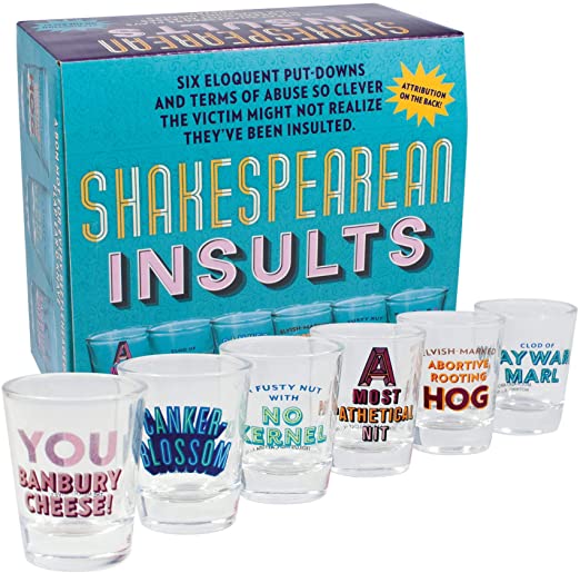 Shot Glasses Shakespearean Insults Set of 6