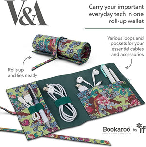 V&A Green Tech Tidy Wallet Pheasant Print