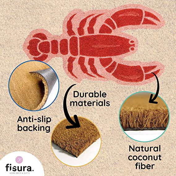 Doormat Lobster Red Orange Quirky