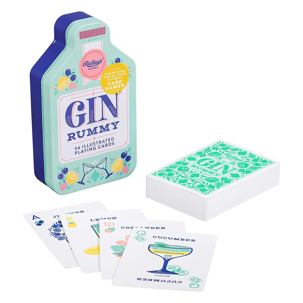 
            
                Load image into Gallery viewer, Playing cards with Gin drinks theme by Ridley&amp;#39;s in white and green
            
        