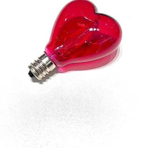 Mouse Lamp with Heart Bulb Pink & Red