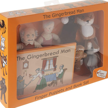 The Gingerbread Man Finger Puppet Story-Telling Set Orange