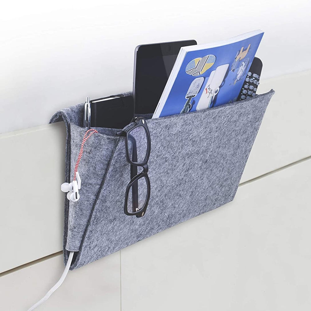 Large Felt Bedside Pocket in Grey