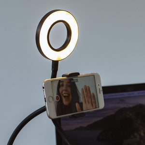 Vlogging Light with Phone Mount Adjustable USB