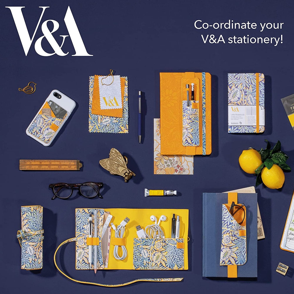 V&A Yellow Tech Tidy Wallet Morris Print