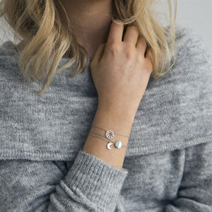 Bracelet Hexagon half marble stone charm in gold