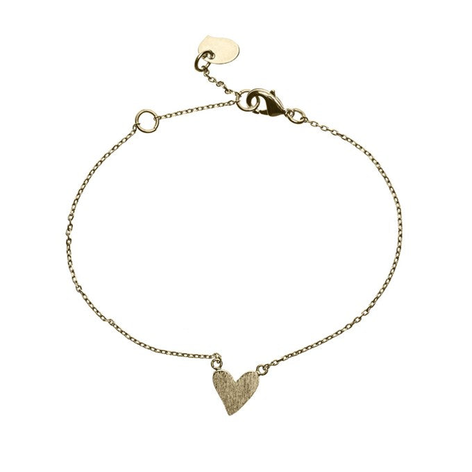 Bracelet with a irregular heart charm in gold