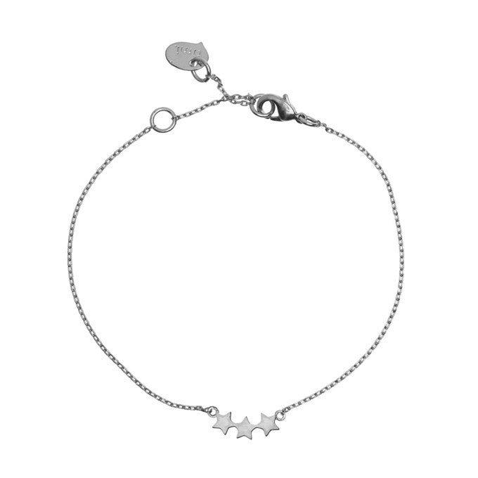 
            
                Load image into Gallery viewer, Bracelet with three small stars in silver
            
        