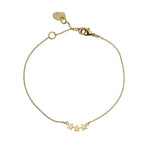 Star bracelet with three small stars in gold