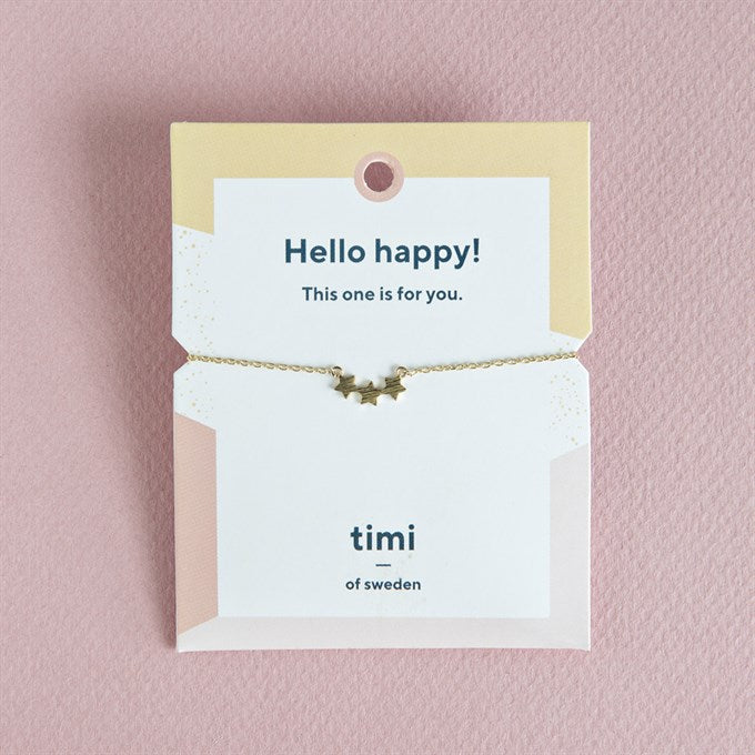 Star bracelet with three small stars in gold