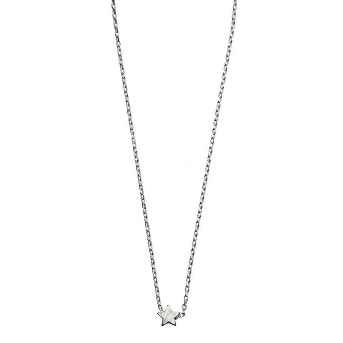 
            
                Load image into Gallery viewer, Necklace with a small 3D sliding star in silver
            
        