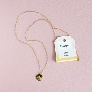 Necklace Star Circular Charm Gold Plated Timi