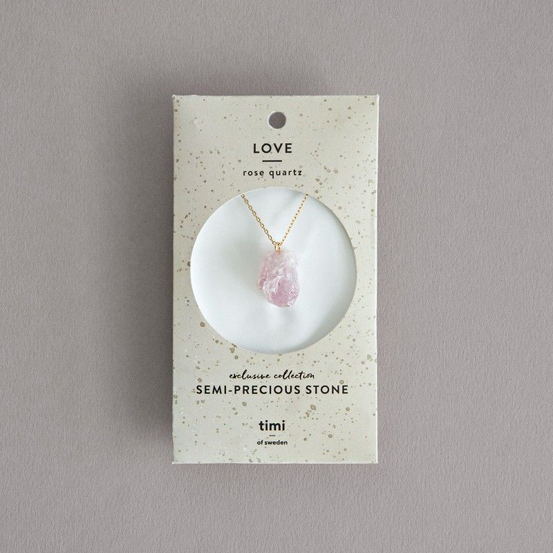 Rose Quartz Crystal Necklace Pink Gold Chain