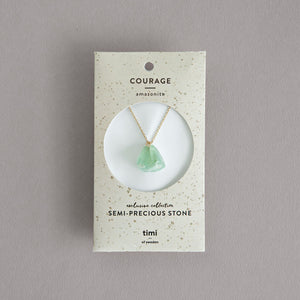 Amazonite Crystal Necklace Green Blue Gold Chain