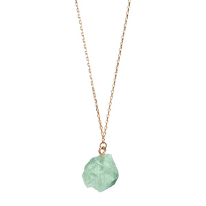 Amazonite Crystal Necklace Green Blue Gold Chain