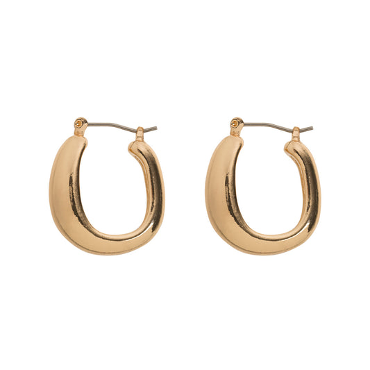 Earrings Chunky Oval Hoop Gold Plated Timi