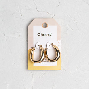 Earrings Chunky Oval Hoop Gold Plated Timi