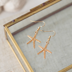 Starfish Earrings Drop Gold Plated Timi