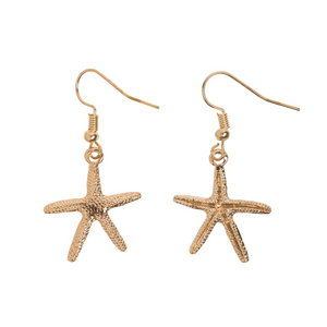 Starfish Earrings Drop Gold Plated Timi