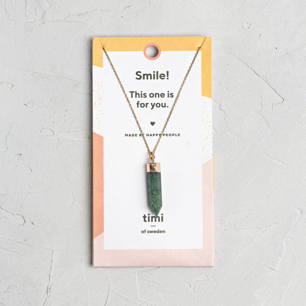 Green Gemstone Necklace Gold plated Timi