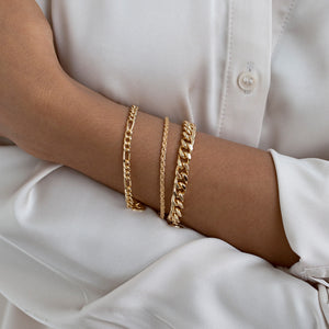 Bracelet Mixed Chain Link Gold Plated Timi