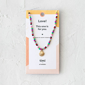 
            
                Load image into Gallery viewer, Necklace Mermaid Shell with Beads Multicoloured Gold Plated
            
        