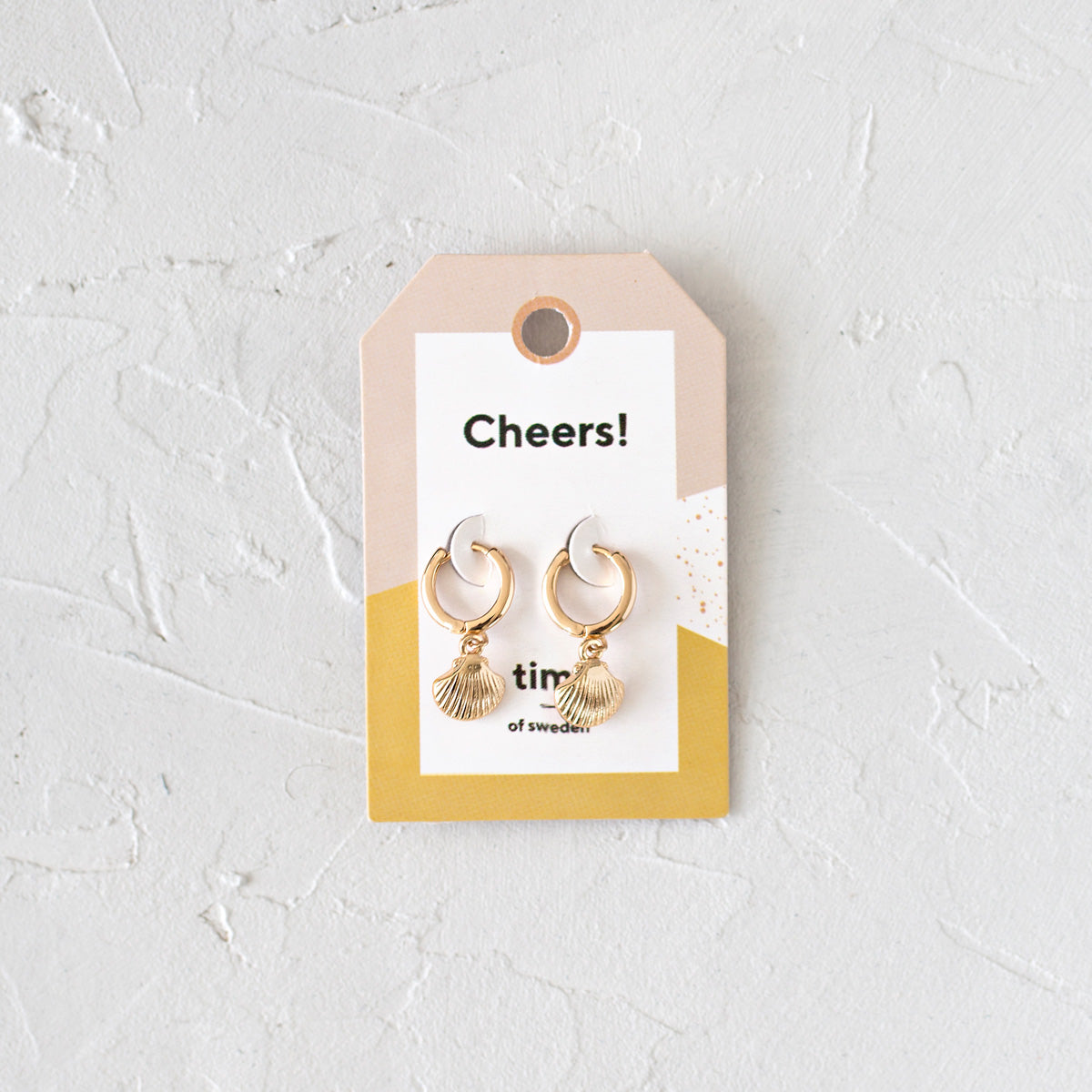 Earrings Mermaid Shell Hoop Gold Plated