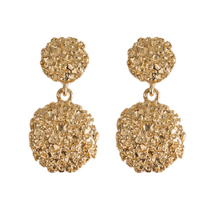 Earrings Drop Gold Statement Vintage Textured