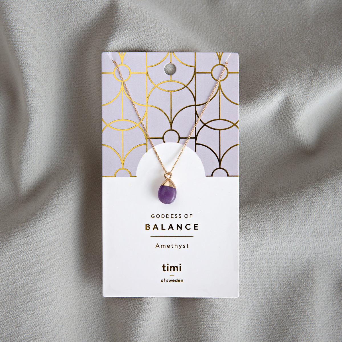 Necklace Amethyst Gold Precious Stone Goddess Timi