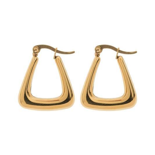Earrings Triangle Hoop Gold Stainless Steel Timi