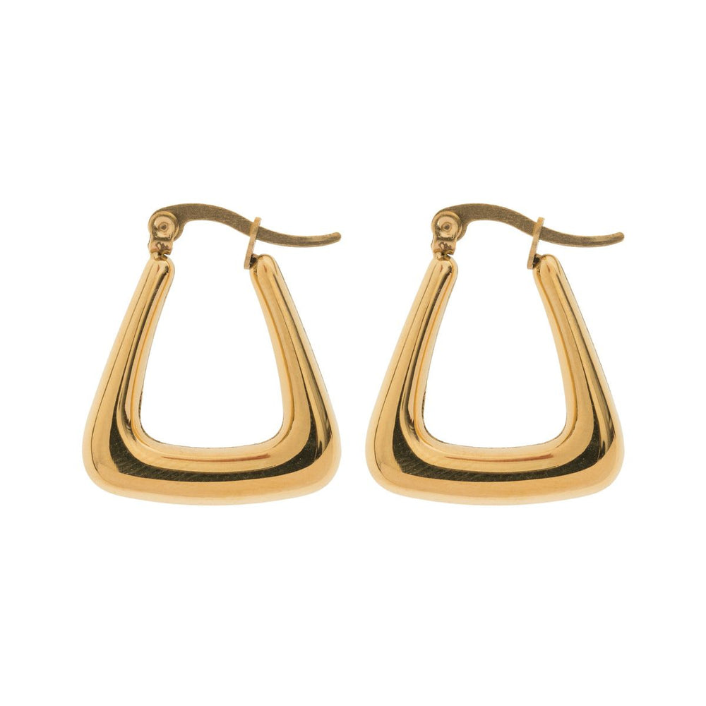 Earrings Triangle Hoop Gold Stainless Steel Timi