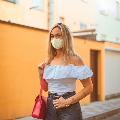 Face Mask Adult Sprinkles Vanilla Design in Yellow