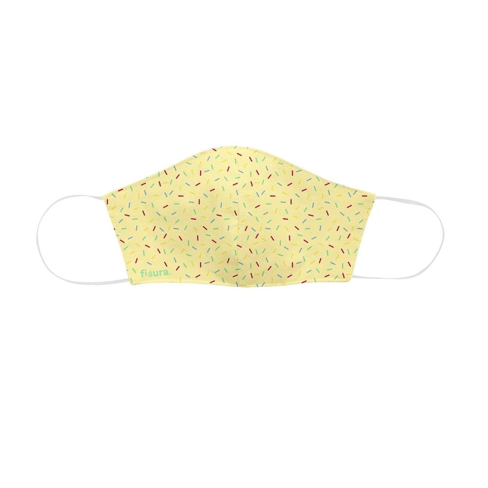 Face Mask Adult Sprinkles Vanilla Design in Yellow