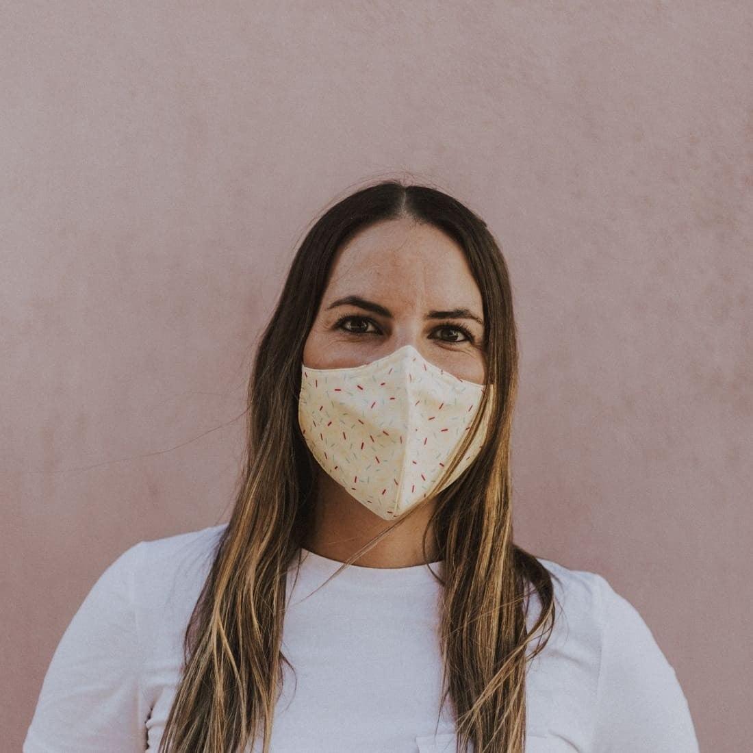 Face Mask Adult Sprinkles Vanilla Design in Yellow