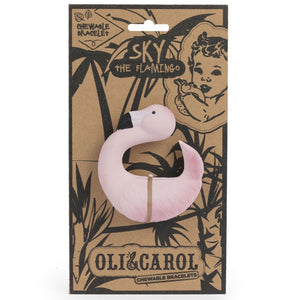 Teether Chewable Bracelets Sky The Flamingo Oli & Carol