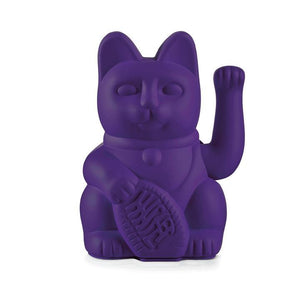 Lucky Cat Waving Arm 'Maneki-Neko' Good Fortune Violet Purple