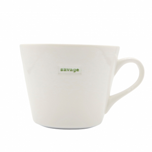 Bucket Mug 'Savage' 350ml Keith Brymer Jones White