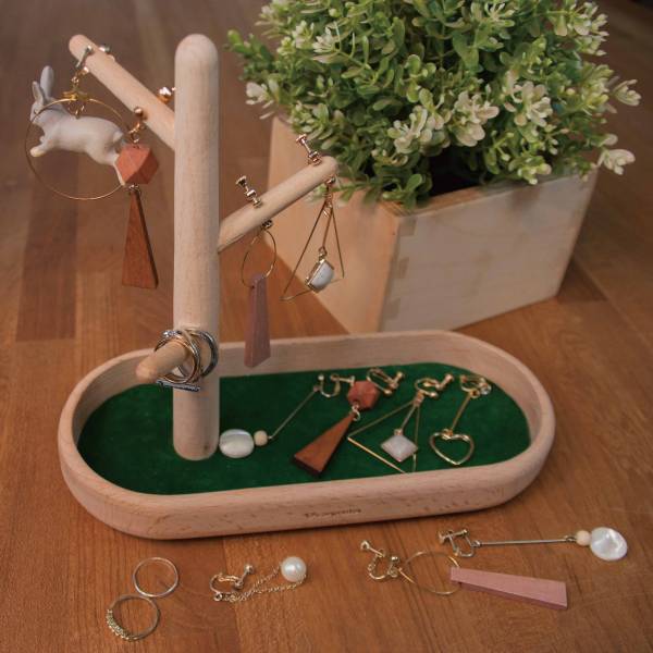 Jewellery Holder Wooden Tree Tray